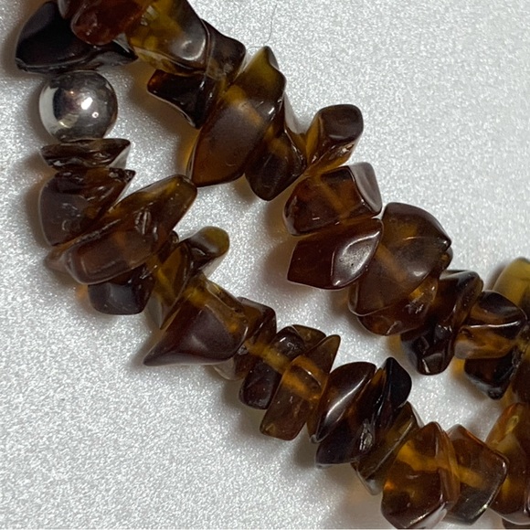 Early Silpada VERY RARE 2-Strand Sterling & Amber Bead Toggle Clasp Necklace - Picture 13 of 16